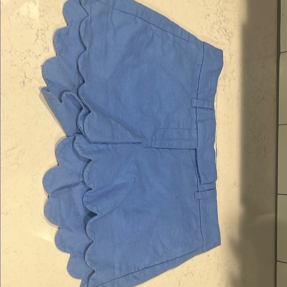 crown & ivy Blue Scalloped Hem Shorts